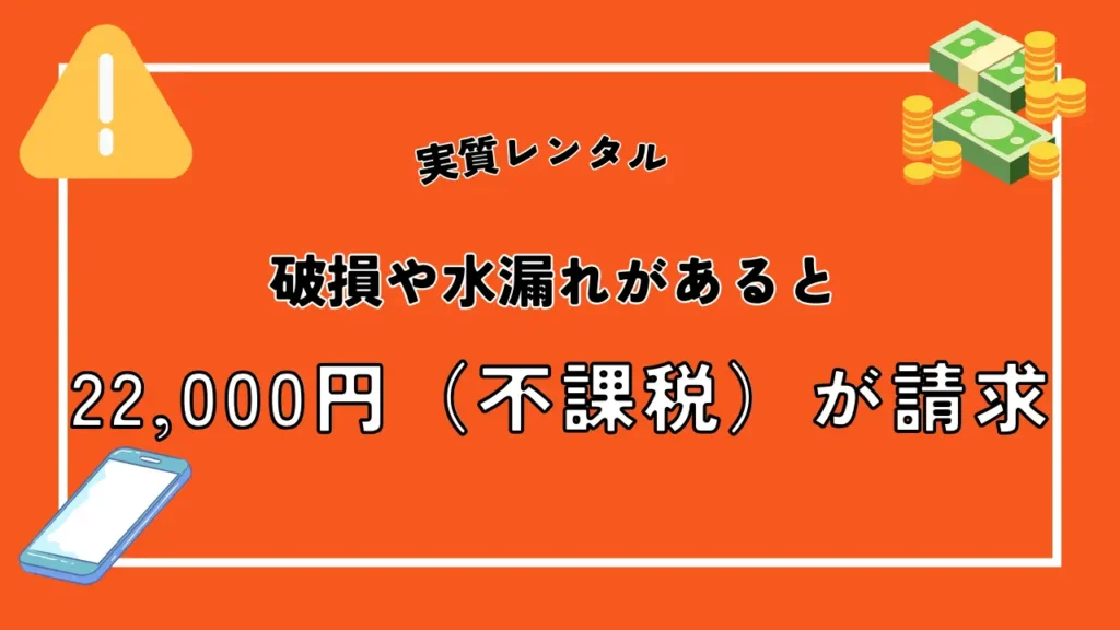 スマホトクするプログラムは実質レンタル｜破損や水漏れがあると22,000円（不課税）が請求される