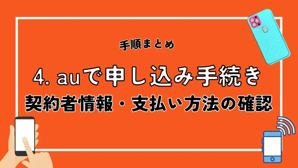 4. auで申し込み手続きをする｜契約者情報・支払い方法の確認