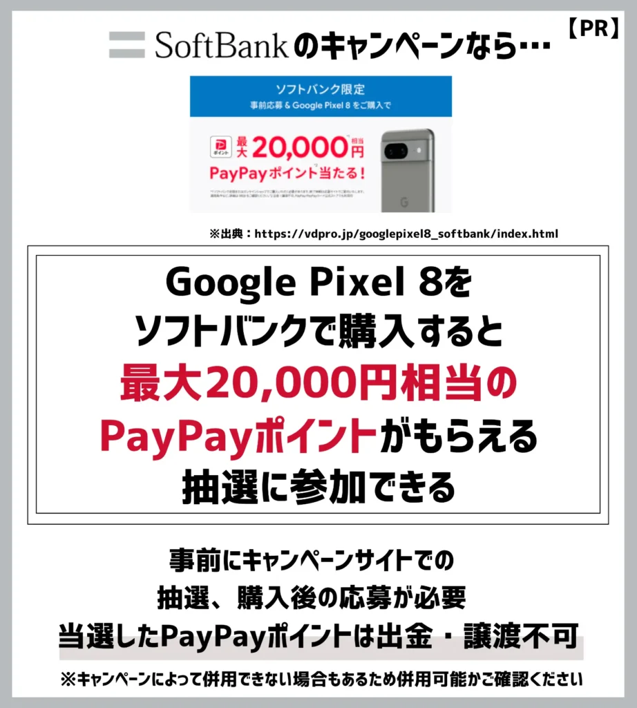 Google Pixel 8購入者特典｜抽選で最大20,000円相当のキャッシュバック