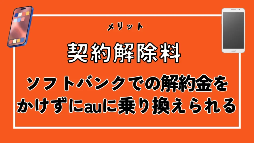 契約解除料｜ソフトバンクでの解約金をかけずにauに乗り換えられる