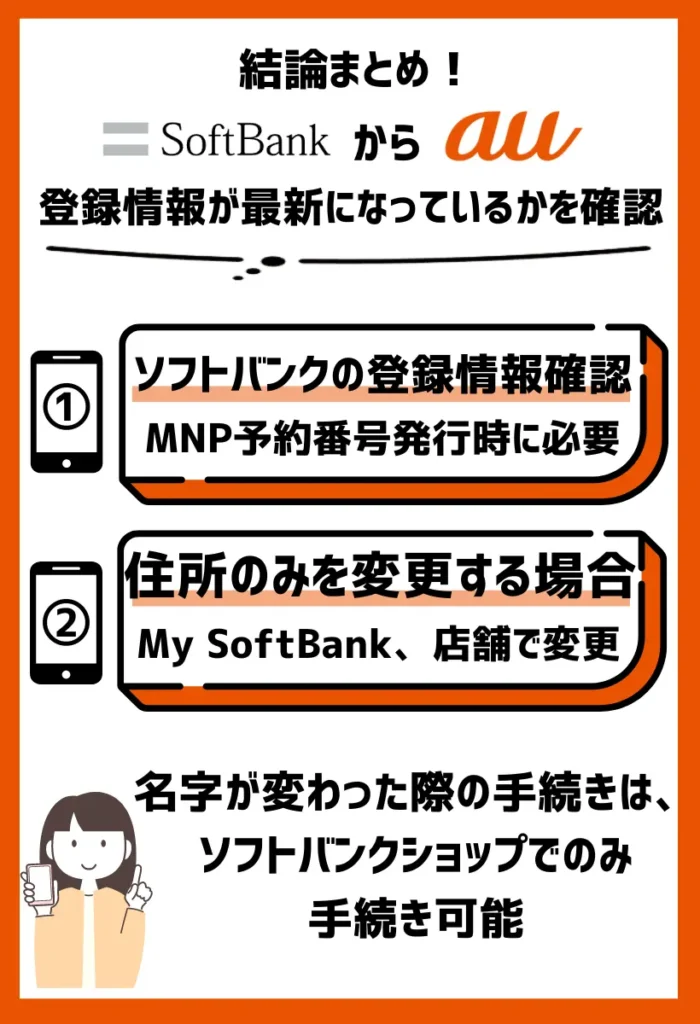 ソフトバンクの登録情報が最新のものになっているかを確認・変更する
