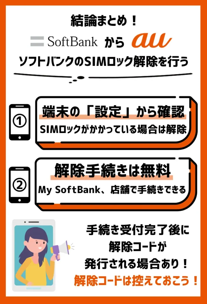 ソフトバンクのSIMロック解除の手続きをする