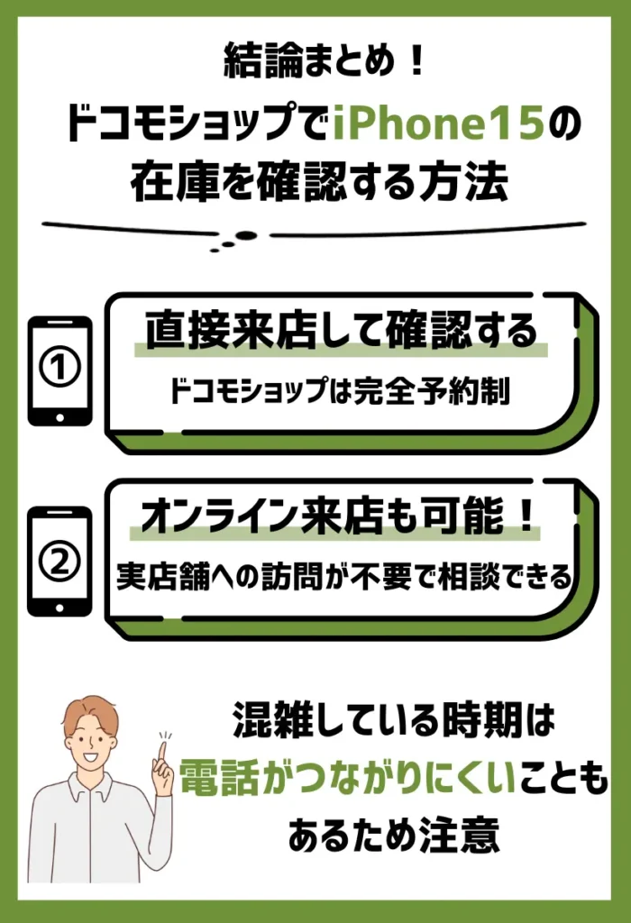 ドコモショップでiPhone15の在庫を確認する手順
