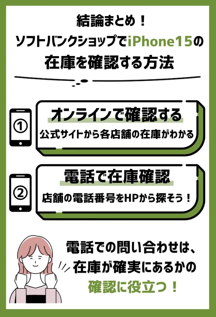 ソフトバンクショップでiPhone15の在庫を確認する手順
