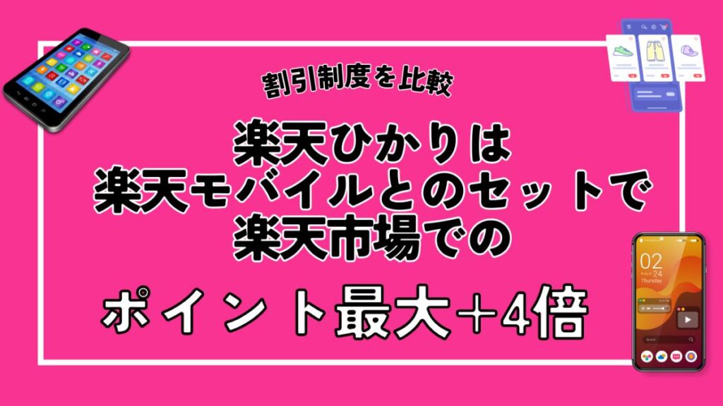 楽天ひかりは楽天モバイルとのセットで楽天市場でのポイント最大+4倍