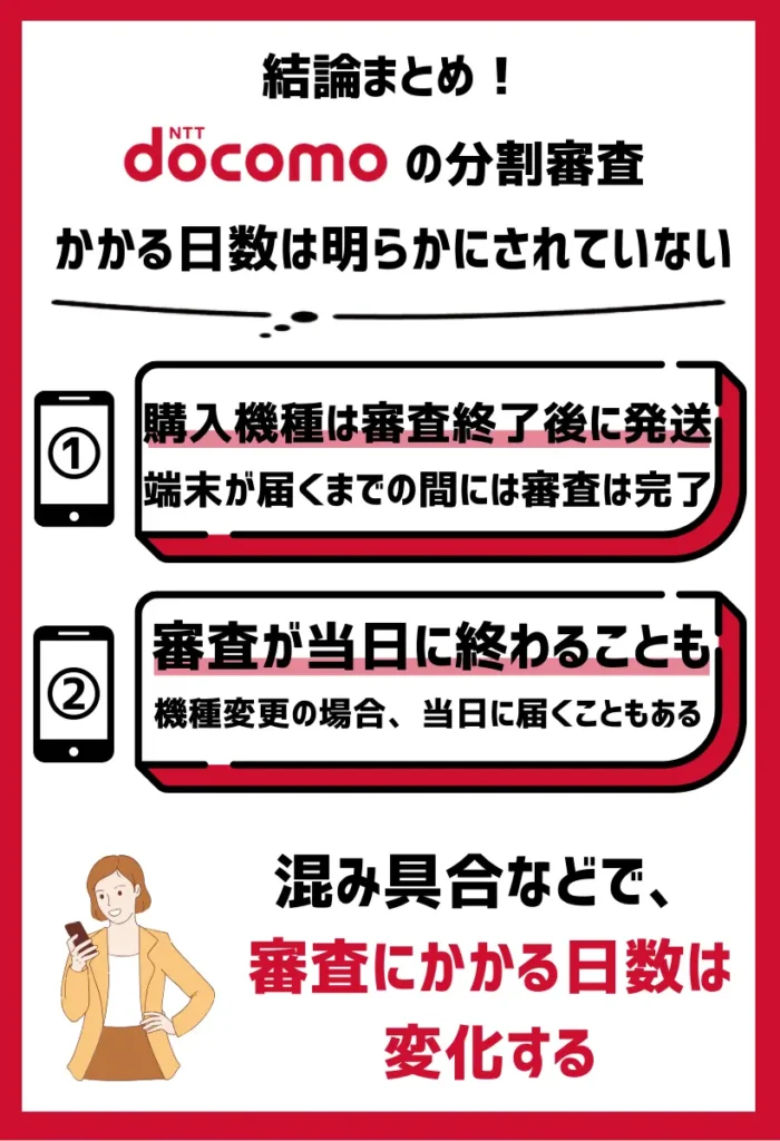 ドコモの分割審査にかかる時間とは