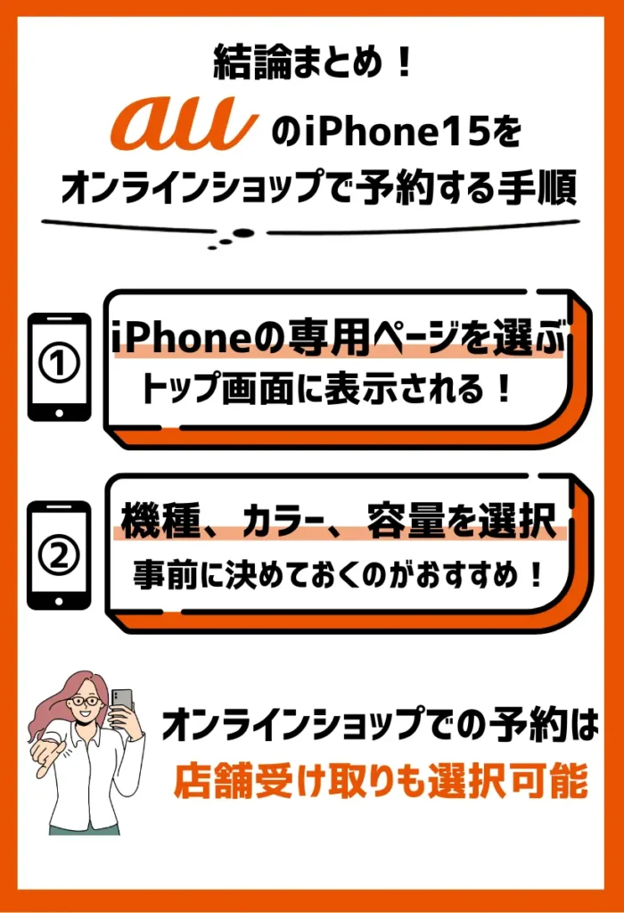 1.auオンラインショップでiPhoneを選択