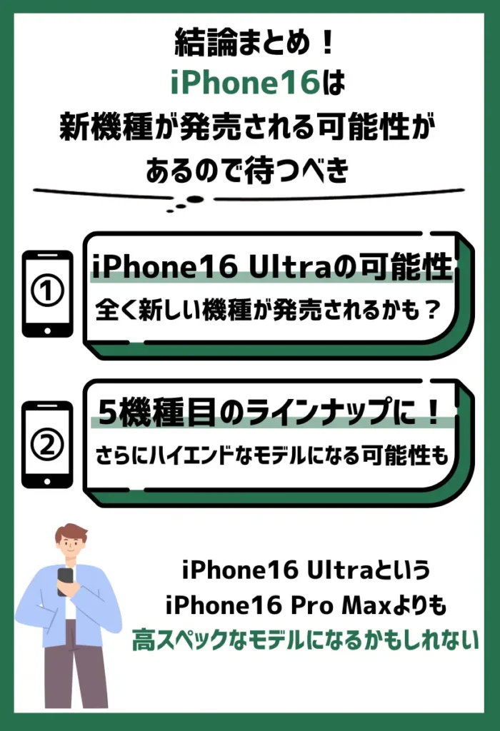 iPhone16は「Ultra」という新機種が発売される可能性があるので待つべき