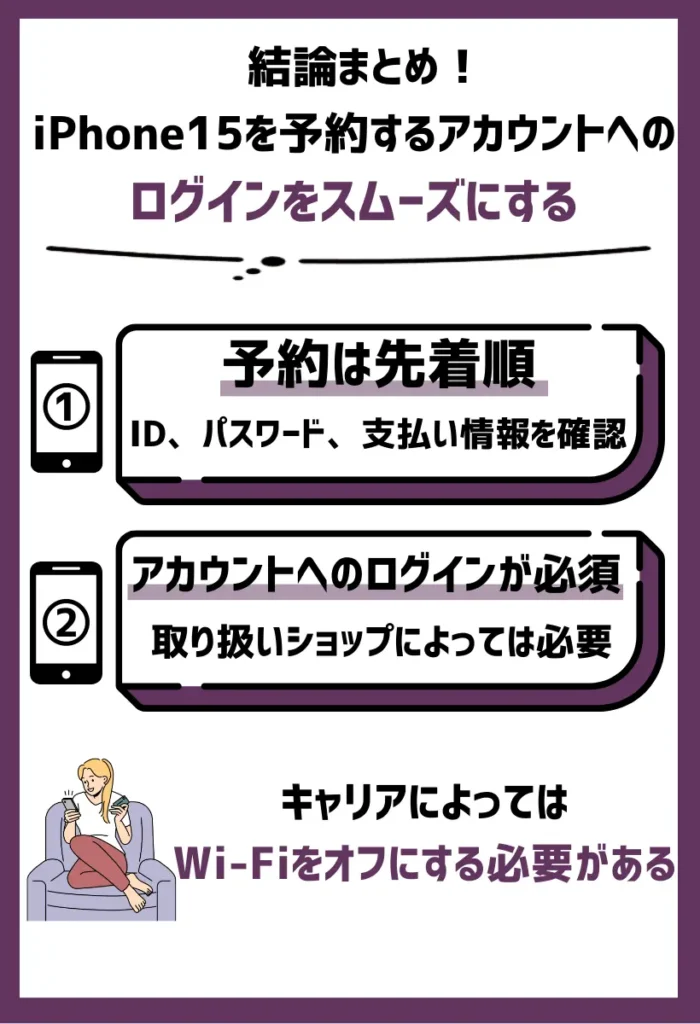 iPhone15を予約するアカウントへのログインをスムーズにする