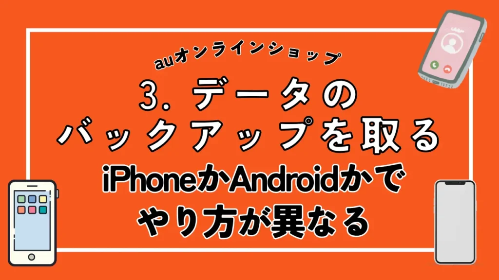 3. データのバックアップを取る｜iPhoneかAndroidかでやり方が異なる