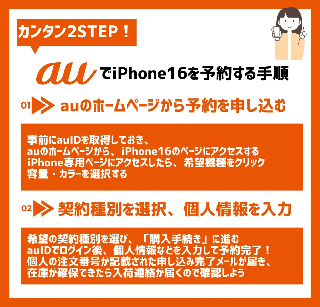 auでiPhone16を予約する手順まとめ
