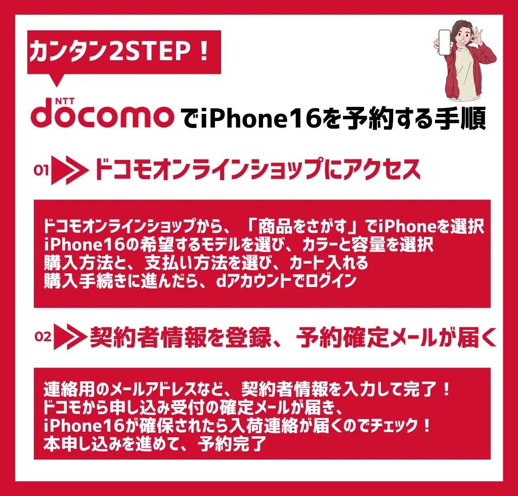 ドコモでiPhone16を予約する手順まとめ
