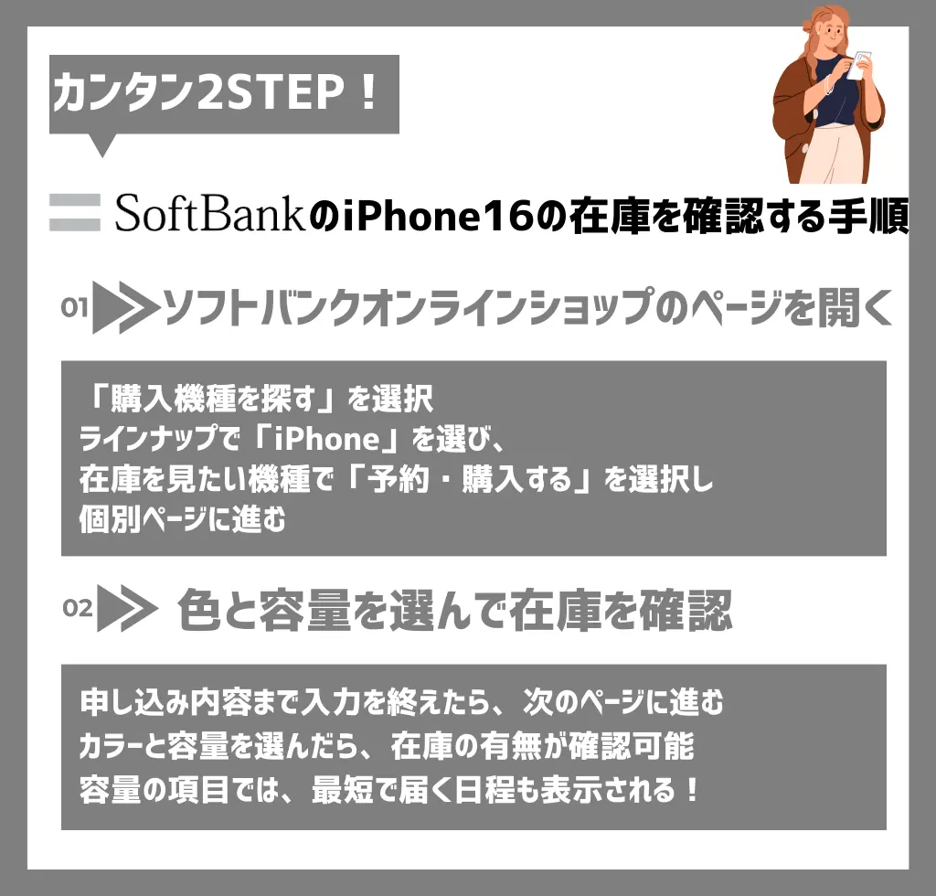 ソフトバンクでiPhone16の在庫を確認する手順まとめ

