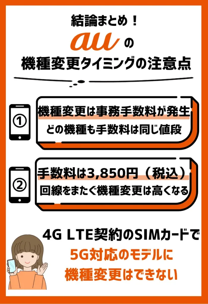 機種変更にかかる手数料は3,850円（税込）｜回線をまたぐ機種変更は高くなる