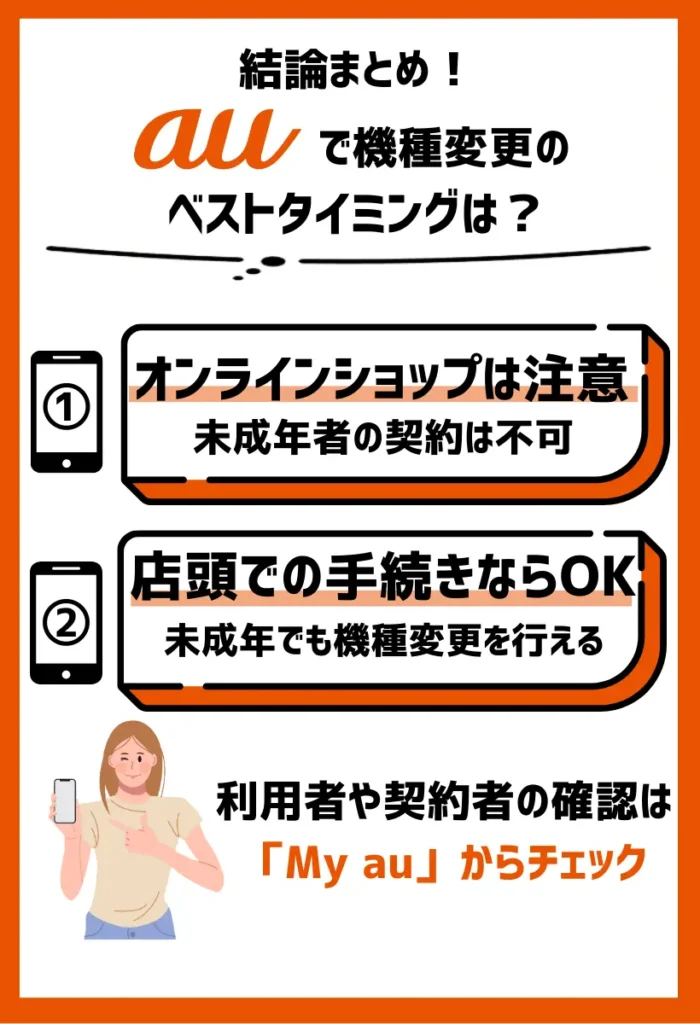 オンラインショップでは未成年者の契約は不可｜auショップでの機種変更がおすすめ