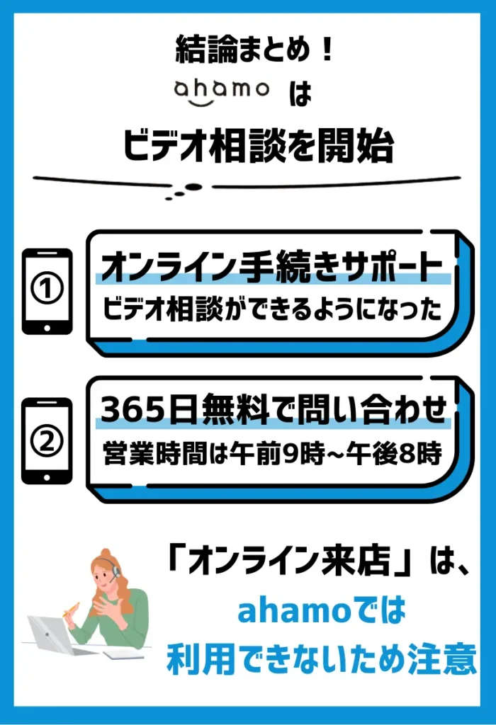 ahamoは「オンライン手続きサポート」にてビデオ相談を開始