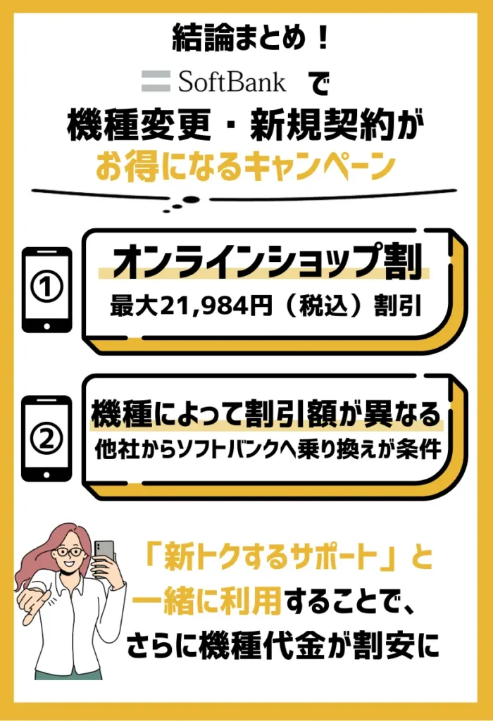 オンラインショップ割｜機種代金が最大21,984円（税込）割引で購入できる