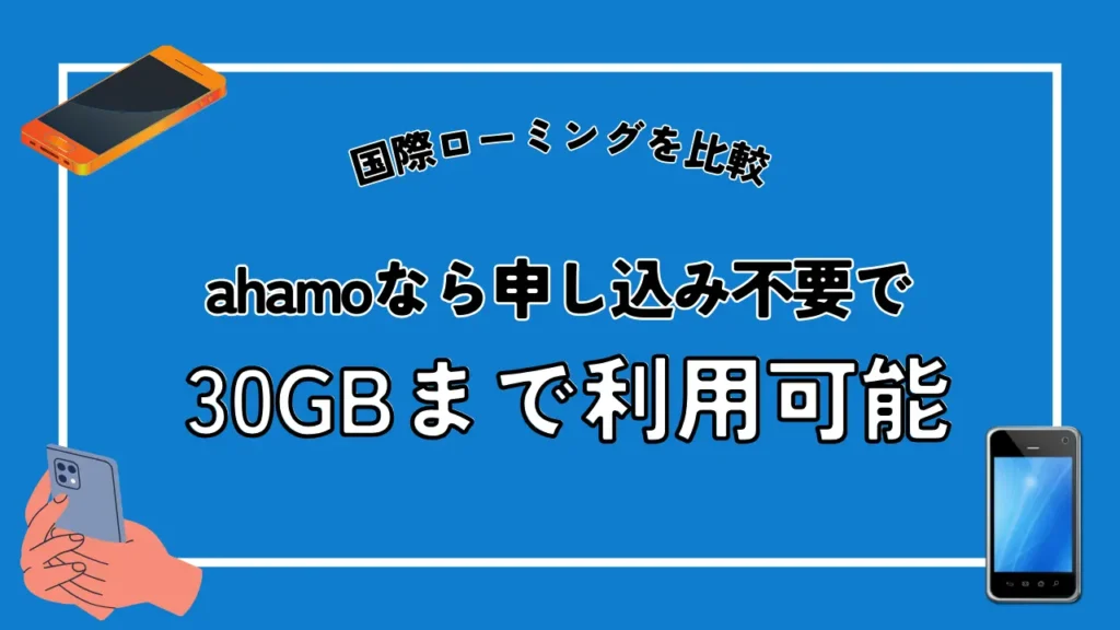 ahamoなら申し込み不要で30GBまで利用可能