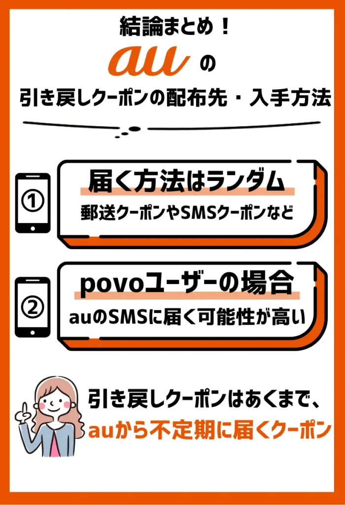 配布先・入手方法｜auから乗り換えた全ての人に届くわけではない