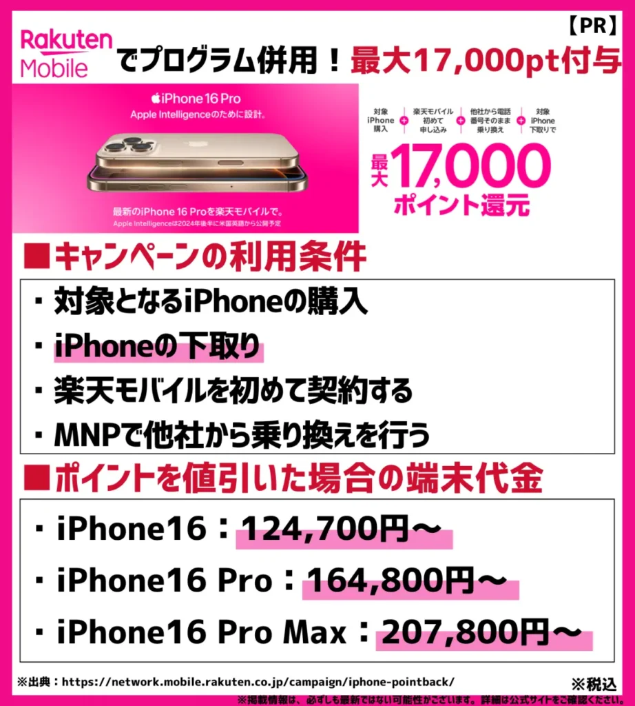 iPhoneキャンペーン｜3つのプログラムを併用して最大17,000ポイントがもらえる