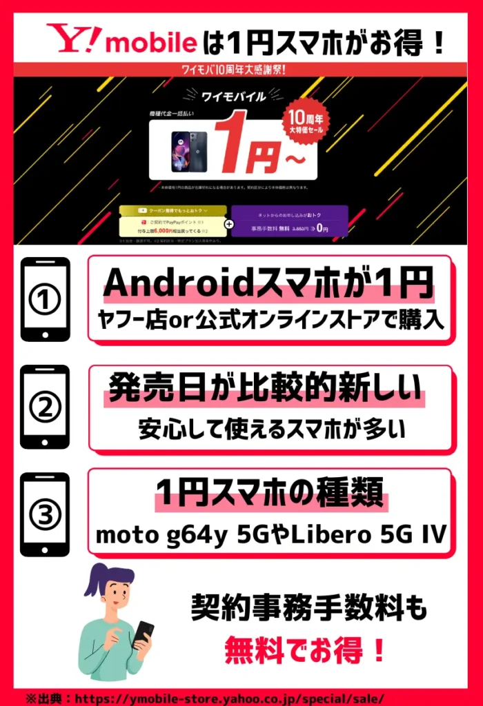 【1円スマホ】乗り換えでAndroidスマホが特価！MNPで購入はワイモバイルがおすすめ