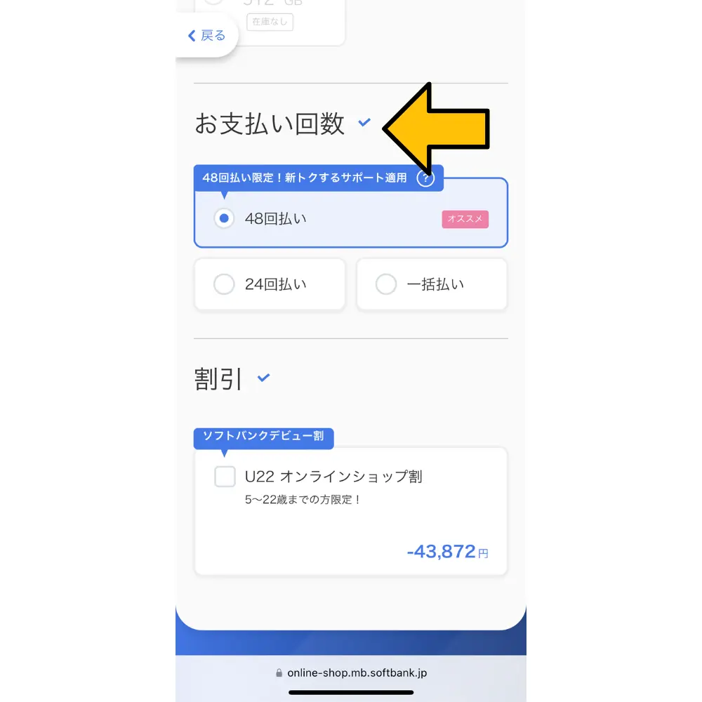 お支払い回数を選ぶ