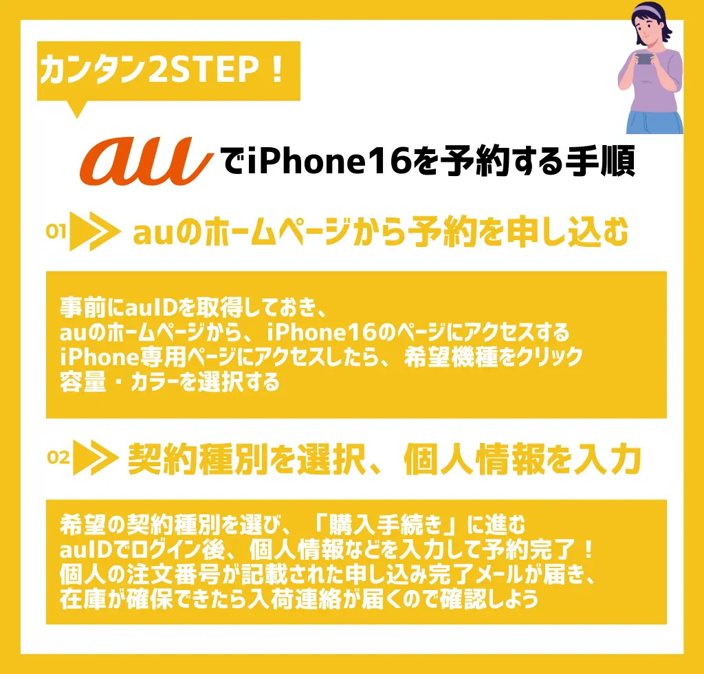 【オンライン】auでiPhone16を予約する手順