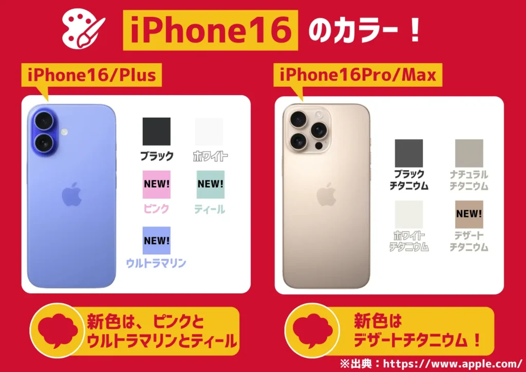 iPhone16のカラー