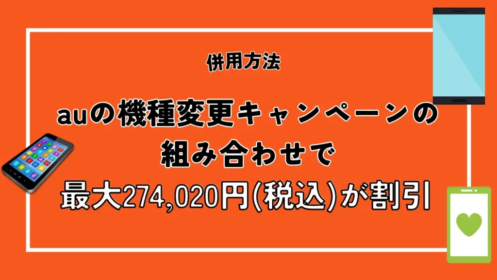 併用方法3：auの機種変更キャンペーンの組み合わせで最大274,020円が割引