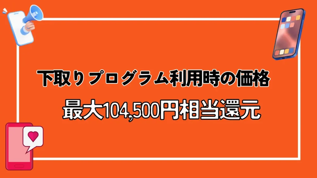 下取りプログラム利用時の価格：最大104,500円相当還元