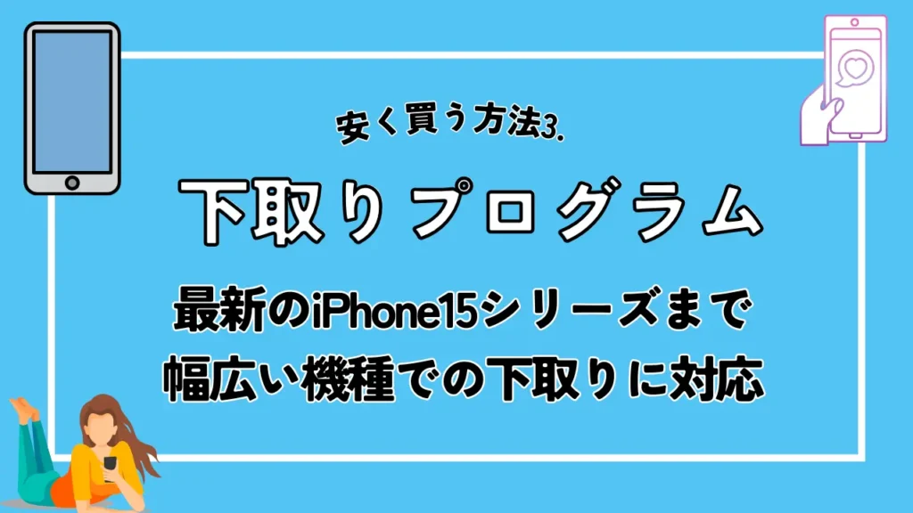 安く買う方法3. 下取りプログラム｜最新のiPhone15シリーズまで幅広い機種での下取りに対応