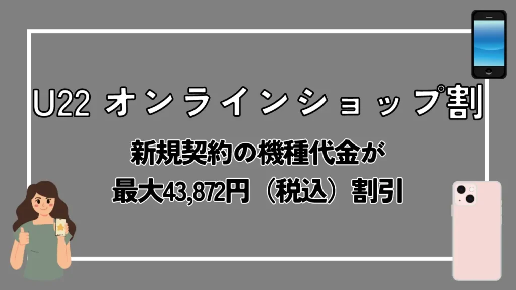 U22 オンラインショップ割｜新規契約の機種代金が最大43,872円（税込）割引