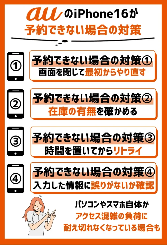 auのiPhone16が予約できない場合の対策