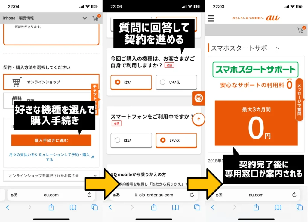 スマホスタートサポートの利用手順