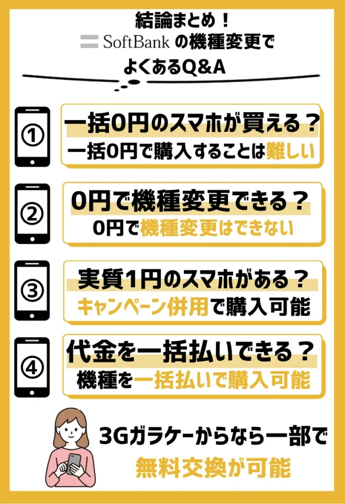 ソフトバンクの機種変更・新規契約で一括0円についてよくあるQ&A