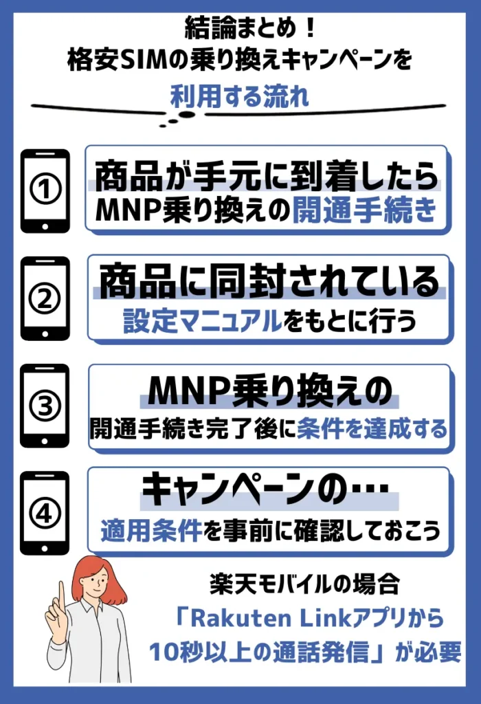 MNP開通手続きをする｜各社によって適用条件が異なるので注意