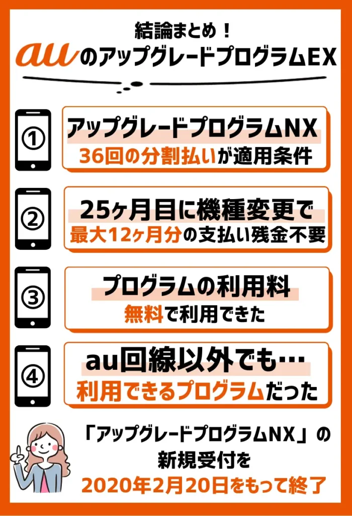 「アップグレードプログラムNX」は2023年2月20日で適用期間が終了