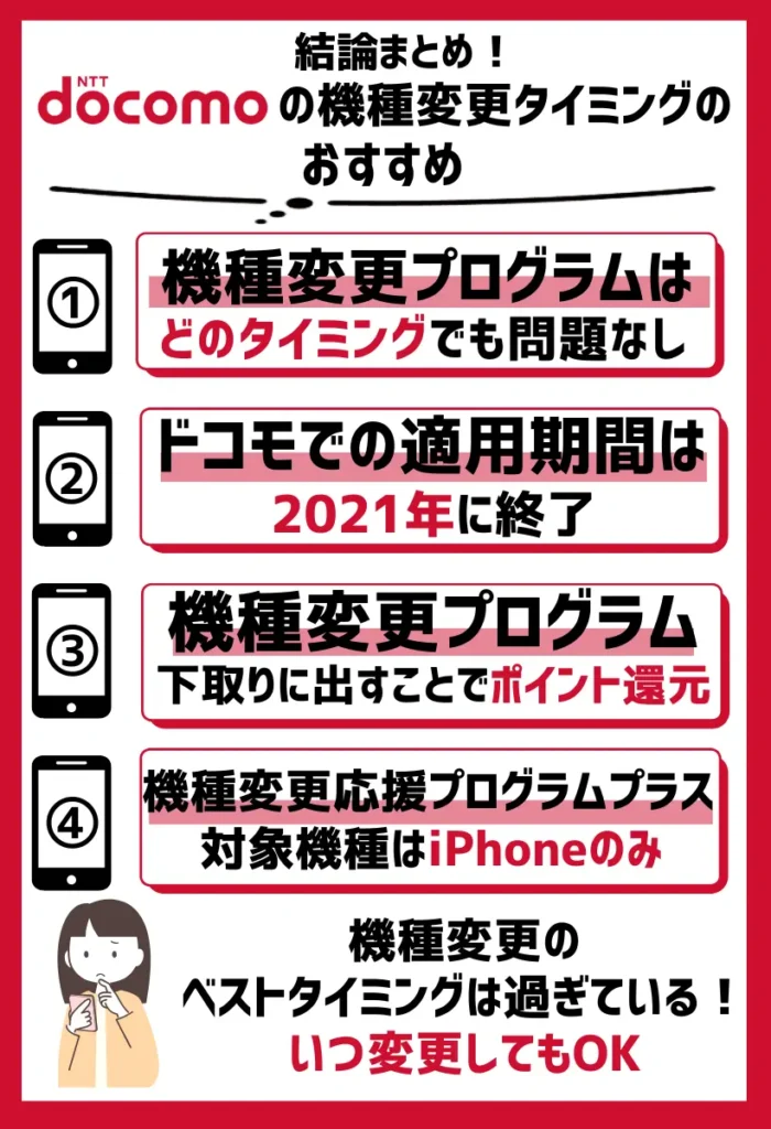 「機種変更プログラム」はどのタイミングでも問題なし｜ドコモでの適用期間は2021年に終了
