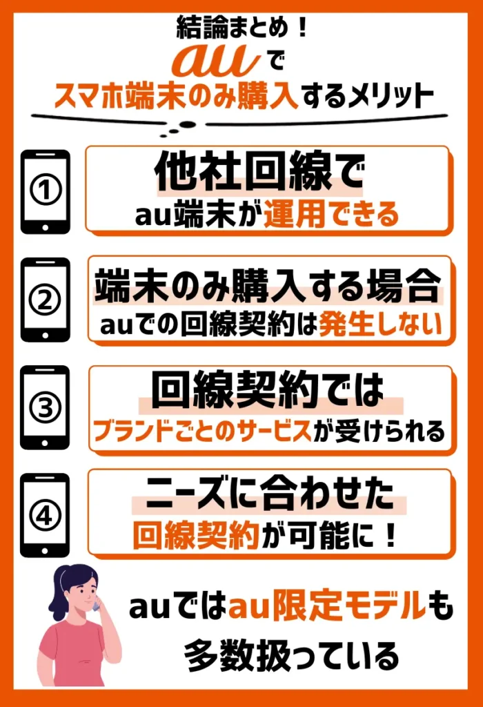 他社回線でau端末が運用できる｜ニーズに合わせた回線契約が可能
