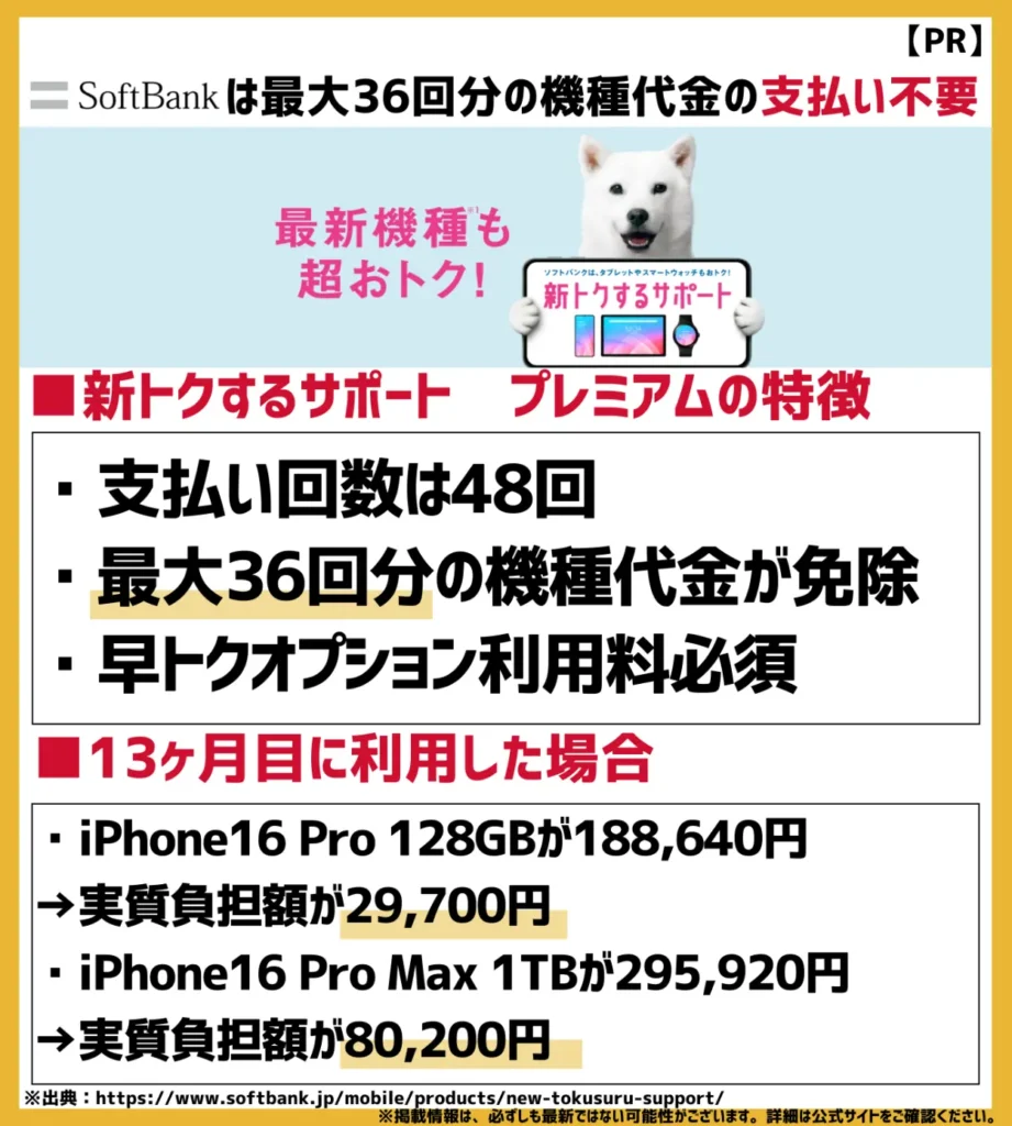 新トクするサポート｜iPhoneを48回払いで購入しつつ期間中に返却で、最大36回分の代金が免除