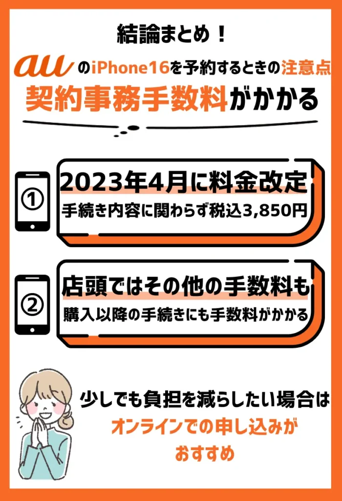 auでは契約事務手数料として税込3,850円がかかる｜料金は2023年4月に改定