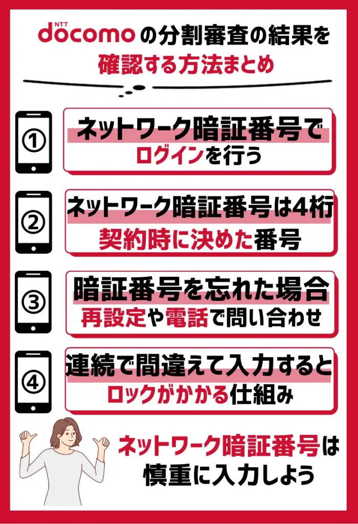 3. ネットワーク暗証番号でログイン｜ドコモの契約時に決めた4桁を入力