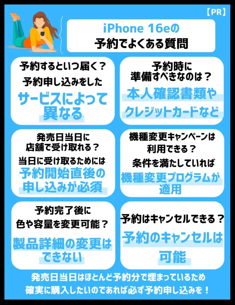 iPhone16e（iPhone SE4）の予約でよくある質問