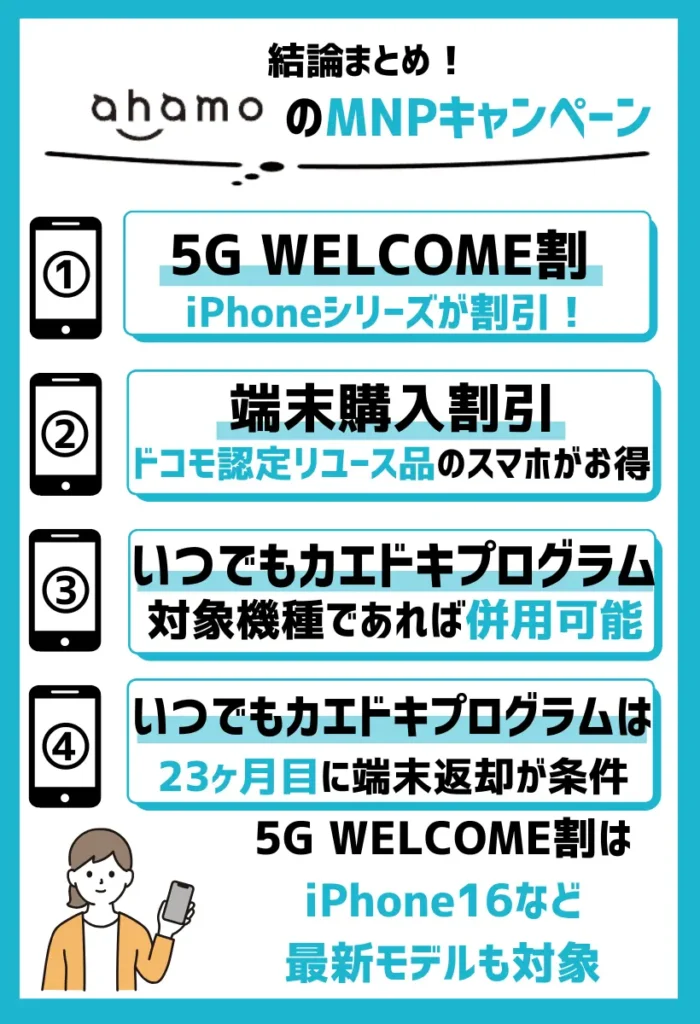 ahamoは乗り換えで割引！いつでもカエドキプログラム併用可能