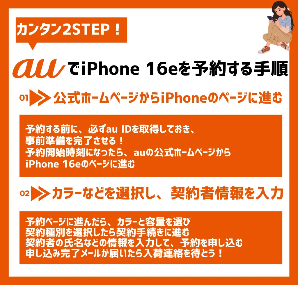 【au】iPhone16e（iPhone SE4）の予約方法