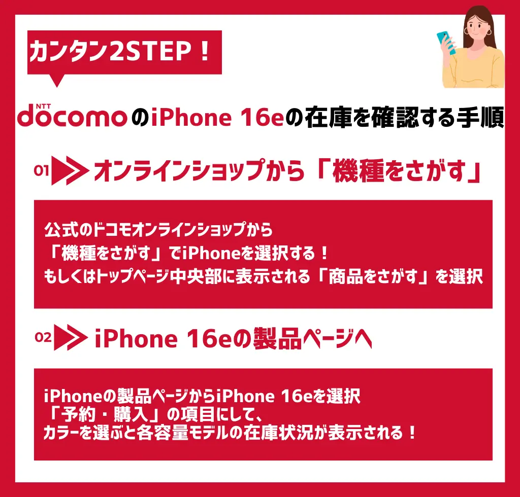 【結論】ドコモのiPhone16eの在庫確認手順