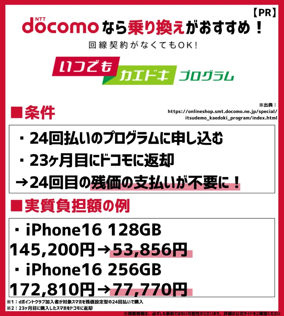 いつでもカエドキプログラム|iPhone15 Pro Maxなら最大174,240円の支払いが不要に