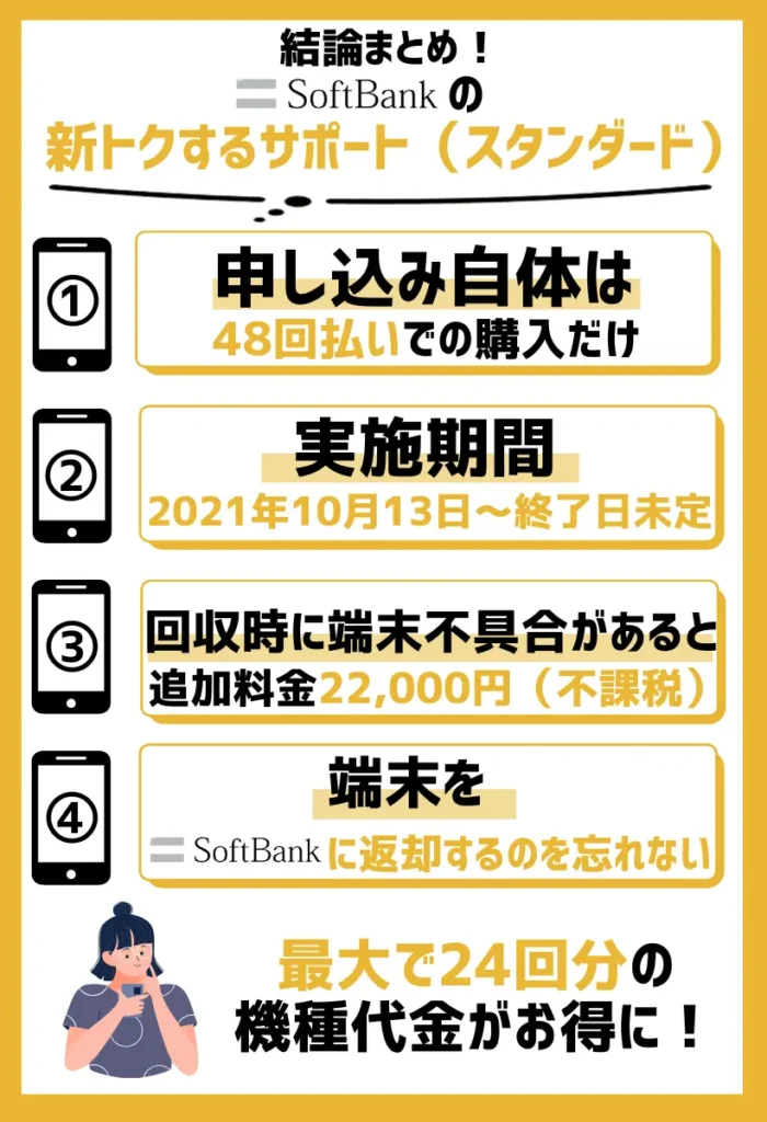 新トクするサポート(スタンダード)の詳細:48回払いの申し込みだけなので簡単