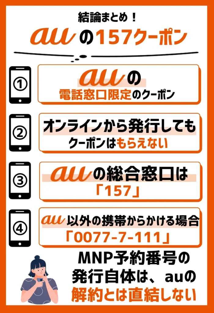 配布先・入手方法|au公式オンライン上でのMNP予約番号の発行時には対象外