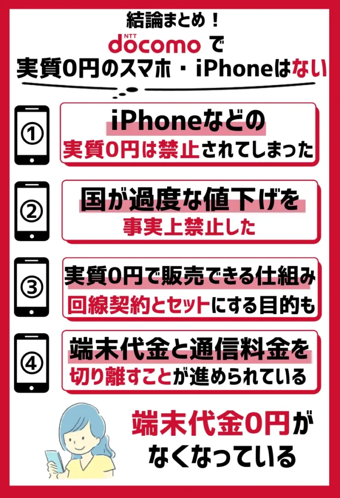 iPhoneなどの実質0円は禁止されてしまった|ドコモでは無料での購入ができない